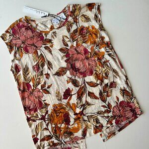 Nicole Miller NWT Multicolor Floral Linen Shirt